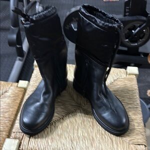 Aquatalia Black Winter Rain Boots Durable Leather